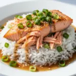 baked salmon rice bowls - featured image