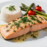baked salmon with garlic butter - featured image