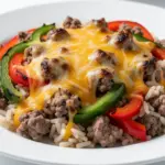 cheesy beef and rice skillet dinner - featured image