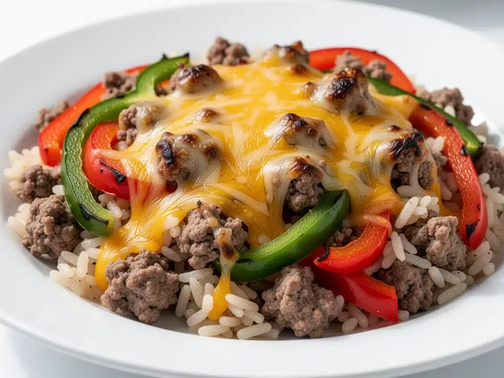 Cheesy Beef and Rice Skillet Dinner: 30-Min Easy Dinner 4 cheesy beef and rice skillet dinner preparation steps