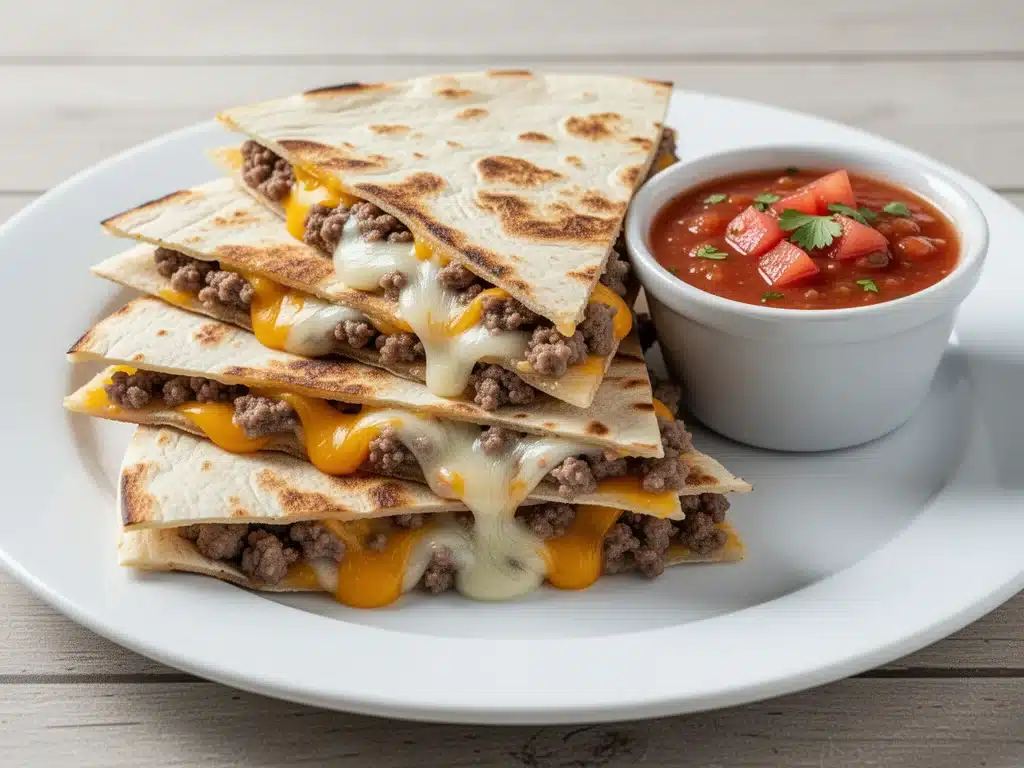 Cheesy Ground Beef Quesadillas - featured image