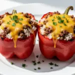 Cheesy Ground Beef Stuffed Bell Peppers - featured image