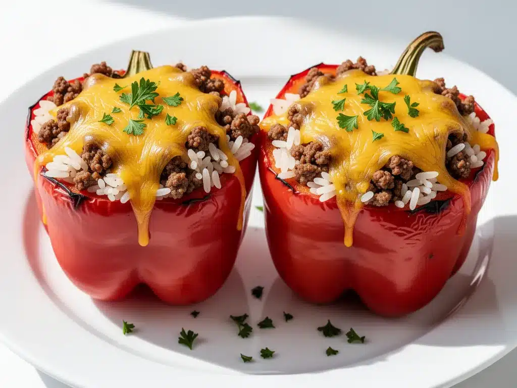 Cheesy Ground Beef Stuffed Bell Peppers with Rice 4 Cheesy Ground Beef Stuffed Bell Peppers preparation steps