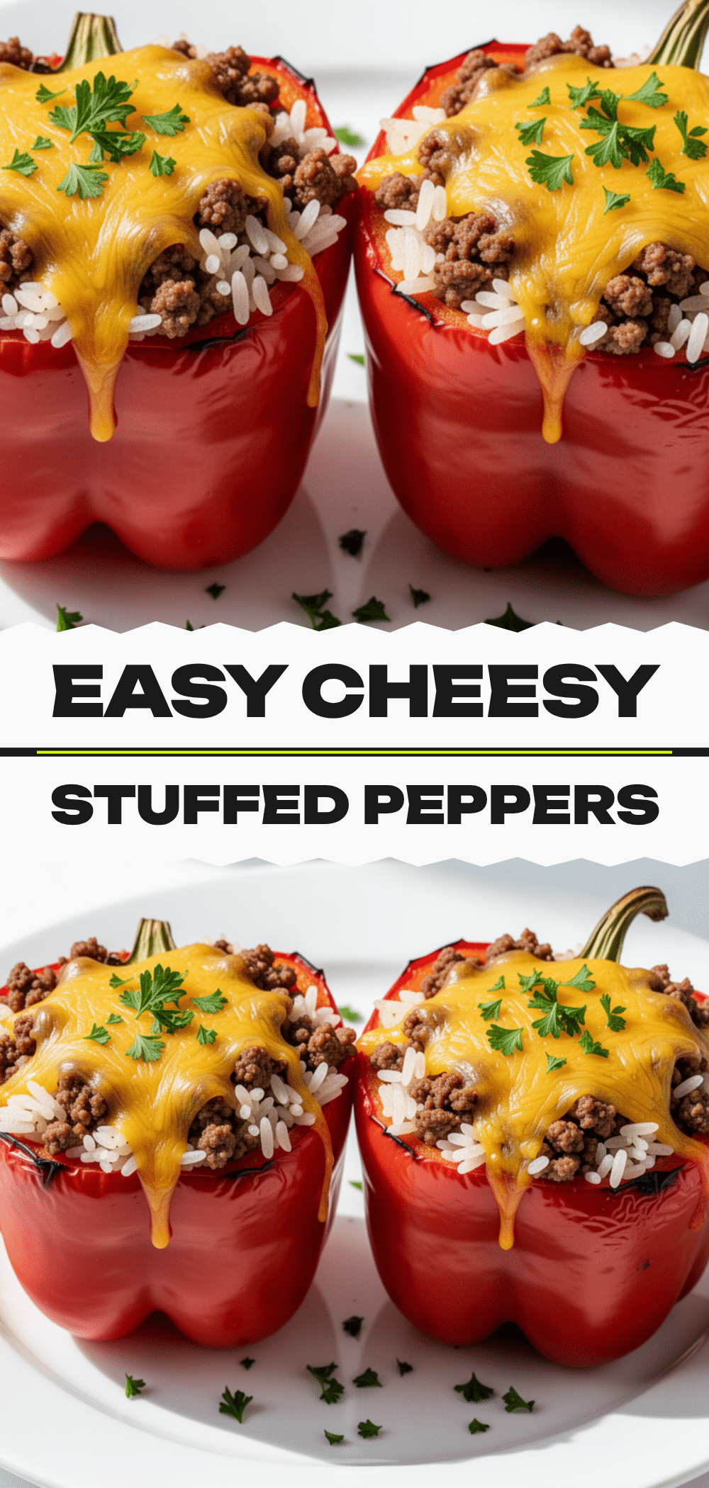 Cheesy Ground Beef Stuffed Bell Peppers with Rice 5 Cheesy Ground Beef Stuffed Bell Peppers recipe