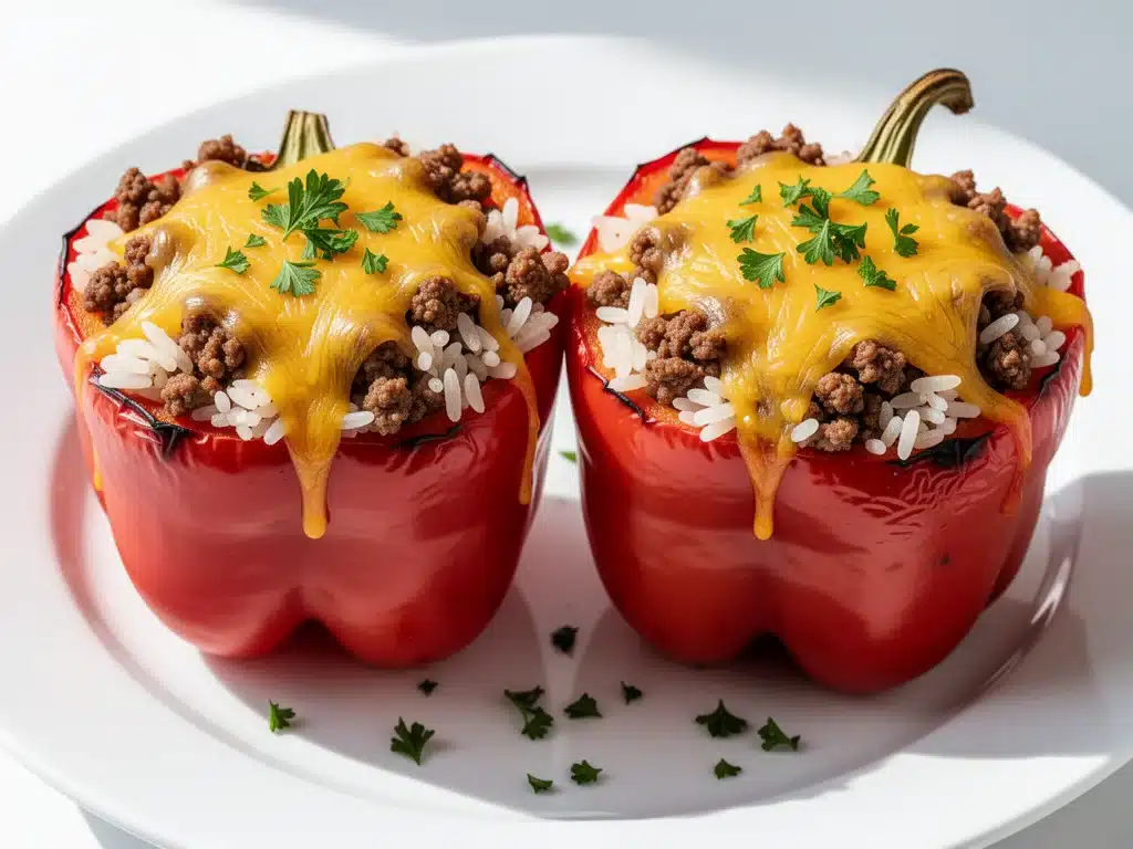 Cheesy Ground Beef Stuffed Bell Peppers - featured image