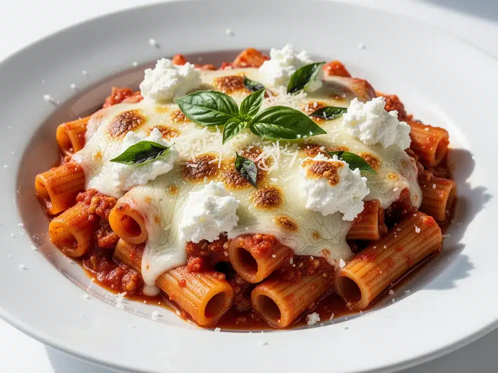 Creamy Baked Ziti: 5 Ingredients 4 creamy baked ziti preparation steps