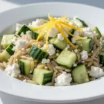 creamy feta orzo pasta salad - featured image