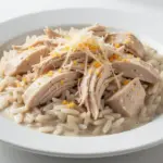 creamy parmesan chicken and rice - featured image