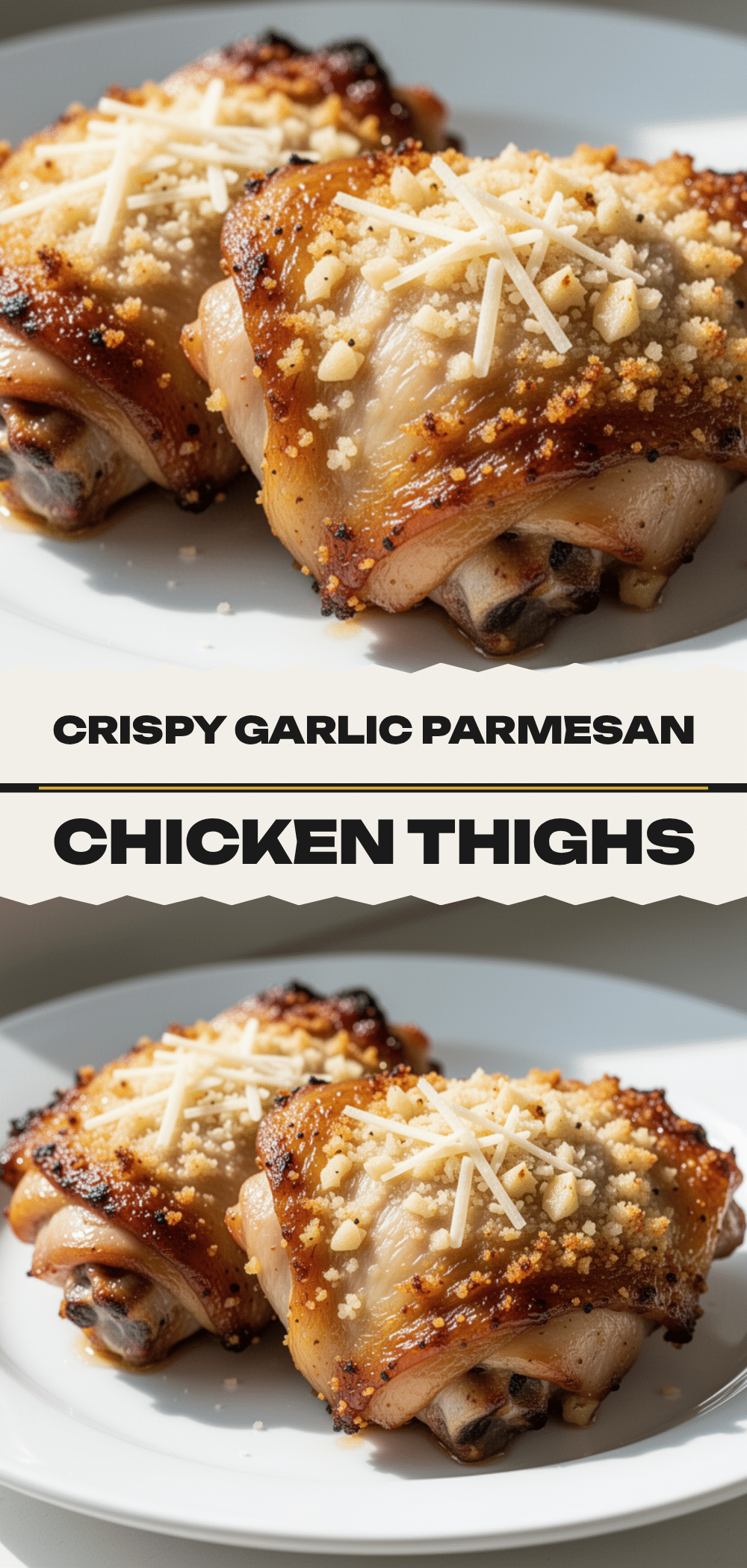 Crispy Baked Chicken Thighs: Easy Garlic Parmesan Crust 5 crispy baked chicken thighs recipe