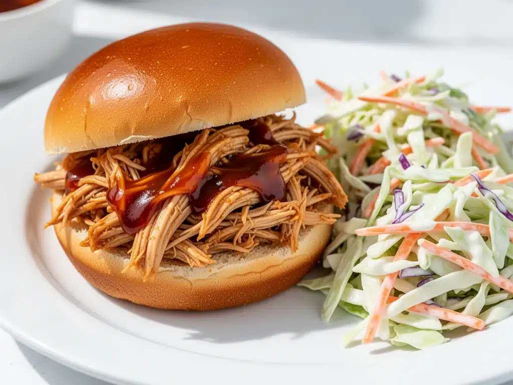 crockpot pulled chicken sandwiches - featured image