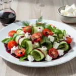 cucumber tomato feta salad - featured image
