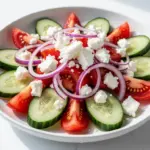 cucumber tomato salad with feta - featured image