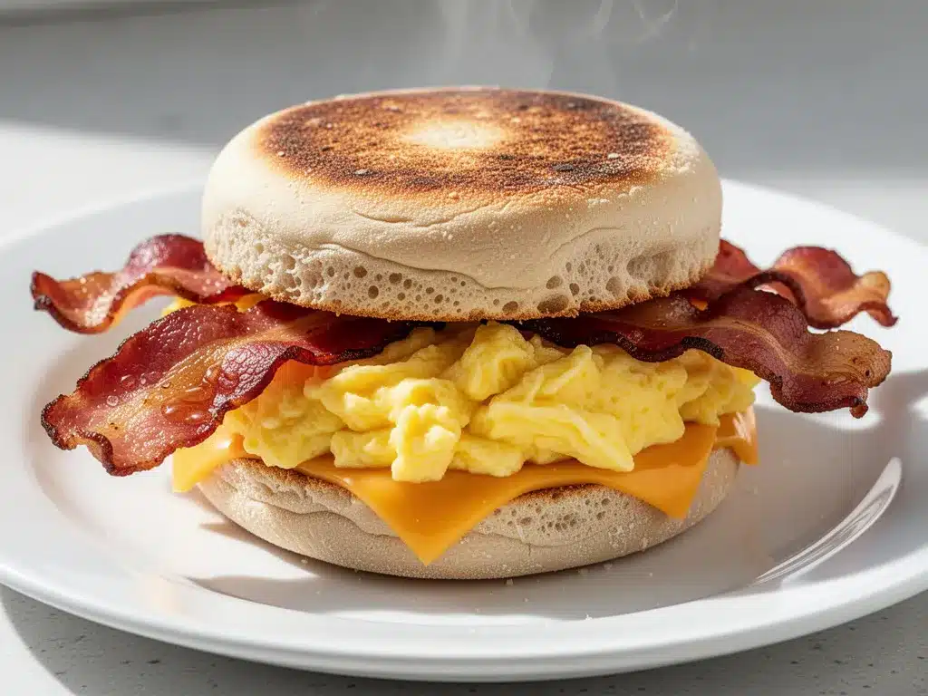 Egg and Cheese Breakfast Sandwich with Crispy Bacon 4 egg and cheese breakfast sandwich with crispy bacon preparation steps