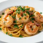 garlic butter shrimp pasta - featured image