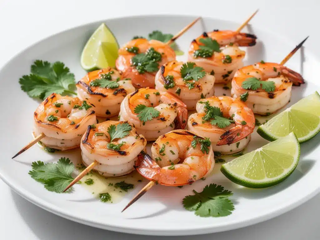 Grilled Shrimp Skewers: Easy Cilantro Lime Dinner 4 Grilled Shrimp Skewers preparation steps