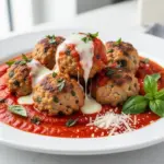 ground turkey meatballs with marinara - featured image