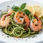 Healthy Zucchini Noodles with Garlic Butter Shrimp - featured image