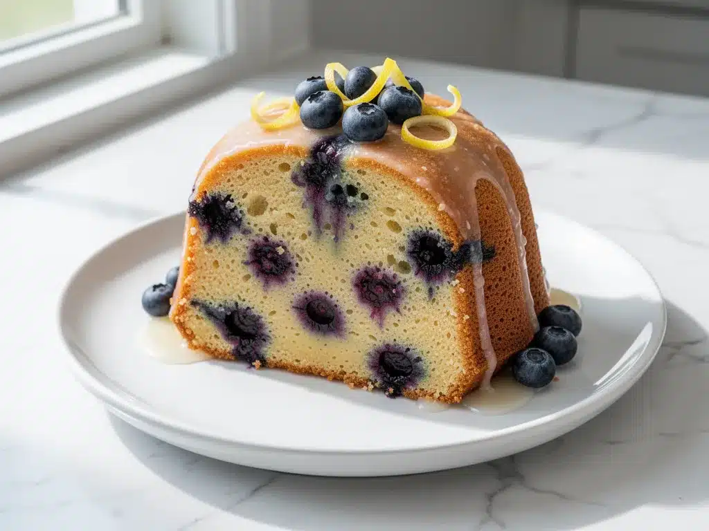 Lemon Blueberry Pound Cake: 1-Bowl Easy Glazed 4 lemon blueberry pound cake preparation steps