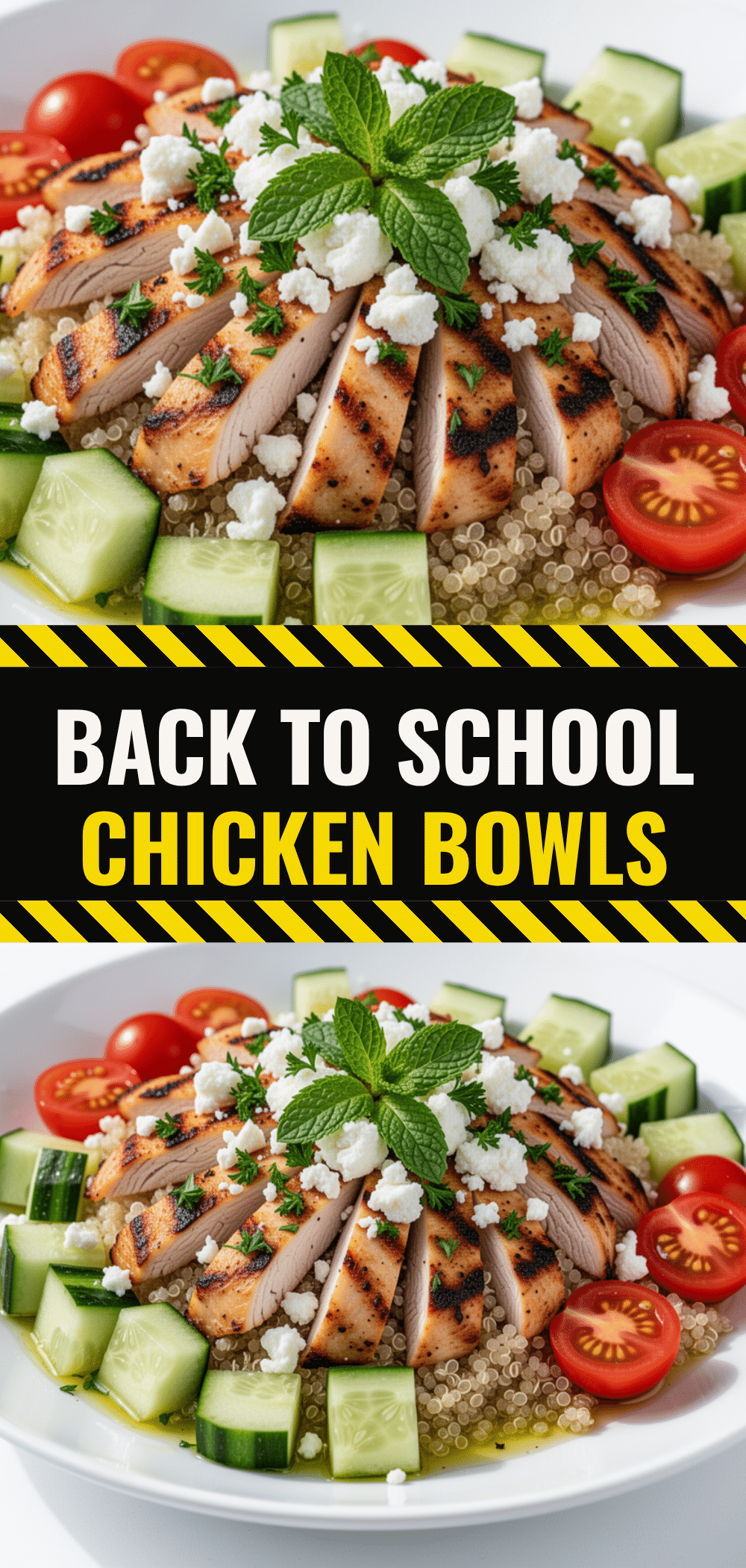 Mediterranean Chicken Bowls: 5 Easy Back to School Lunches 5 Mediterranean chicken bowls recipe