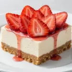 no-bake strawberry cheesecake bars - featured image