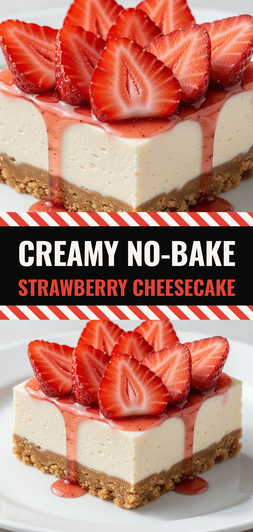 No-Bake Strawberry Cheesecake Bars: 4-Ingredient Summer Dessert 5 no-bake strawberry cheesecake bars recipe