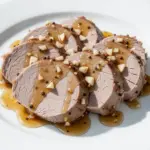 slow cooker pork tenderloin with honey garlic glaze - featured image