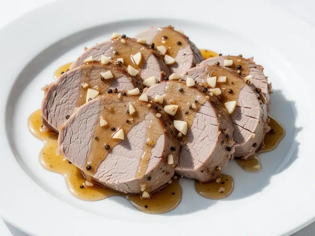 slow cooker pork tenderloin with honey garlic glaze - featured image