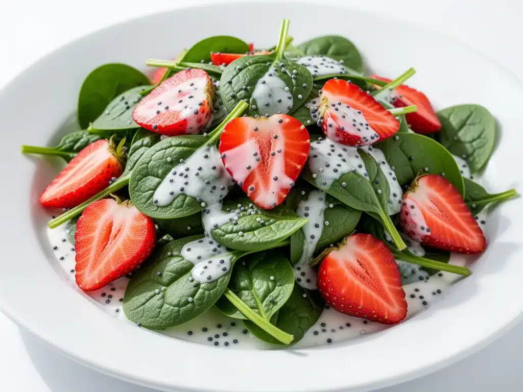 Spinach Strawberry Salad: Best Poppy Seed Recipe 4 spinach strawberry salad with poppy seed dressing preparation steps