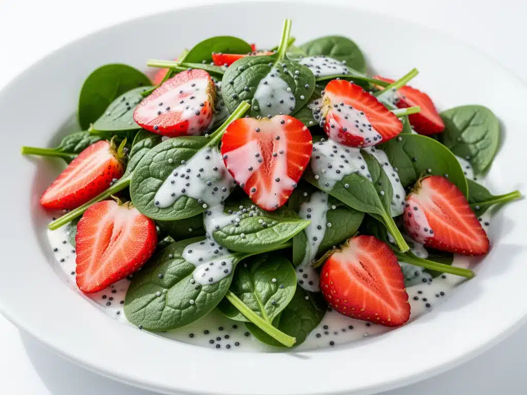 spinach strawberry salad with poppy seed dressing - featured image