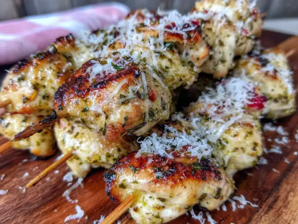Air Fryer Garlic Parmesan Chicken Skewers - featured image