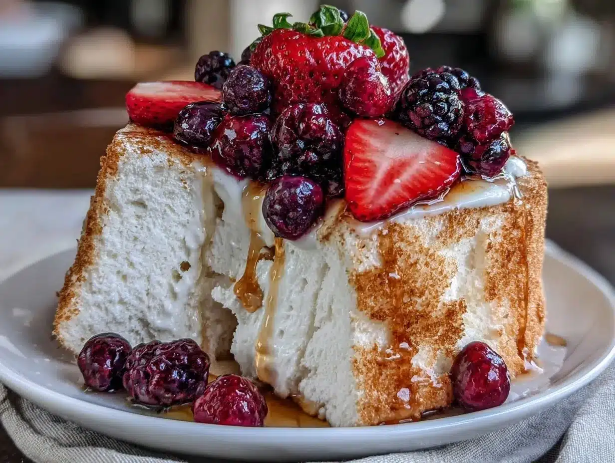 Light & Airy Angel Food Cake with Fresh Berries: Best 5pm Dessert 4 angel food cake preparation steps