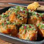 baked garlic butter salmon bites - featured image