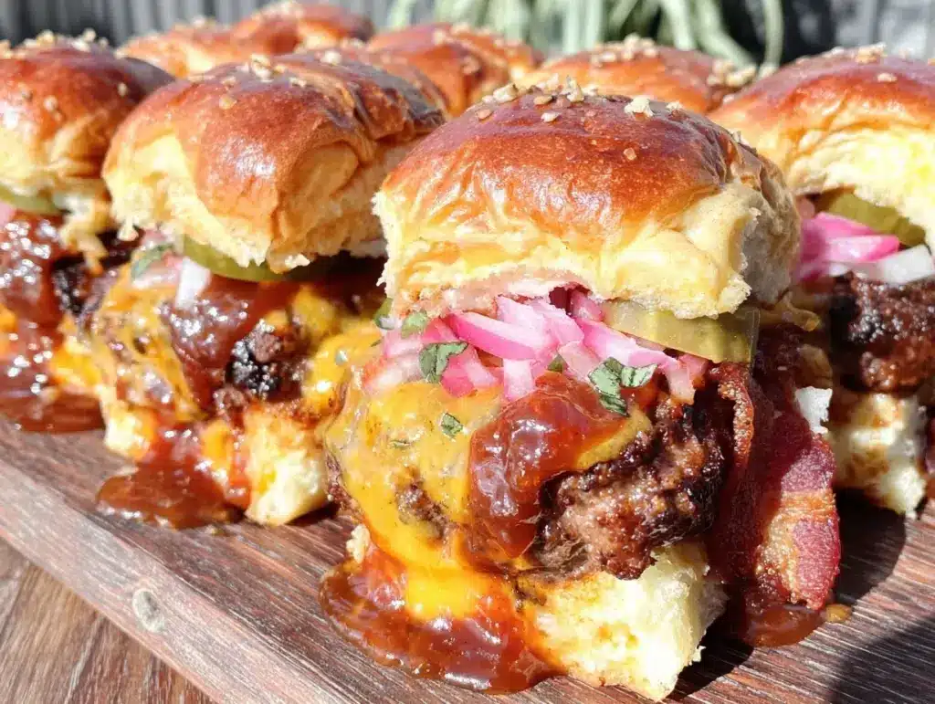 BBQ bacon cheeseburger sliders - featured image