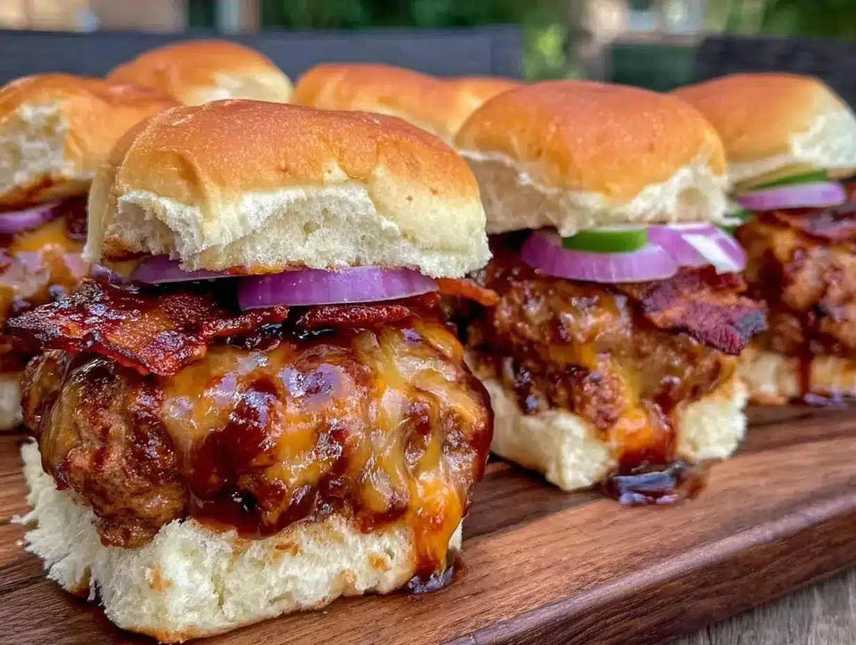 Easy BBQ Bacon Cheeseburger Sliders for Labor Day 4 BBQ bacon cheeseburger sliders preparation steps