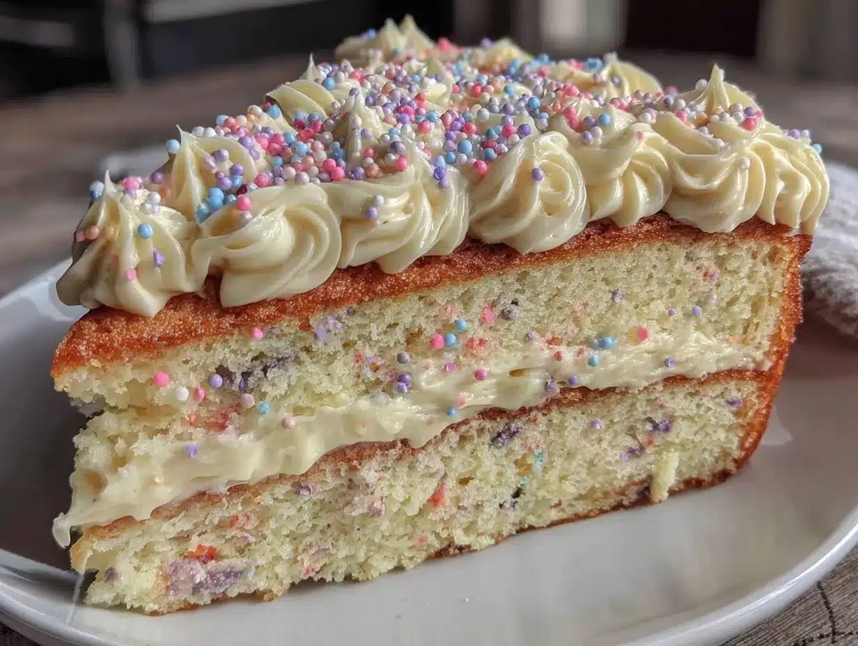 Budget-Friendly Moist Vanilla Birthday Cake with Sprinkles: 1-Serving Hack 4 Budget-Friendly Moist Vanilla Birthday Cake preparation steps