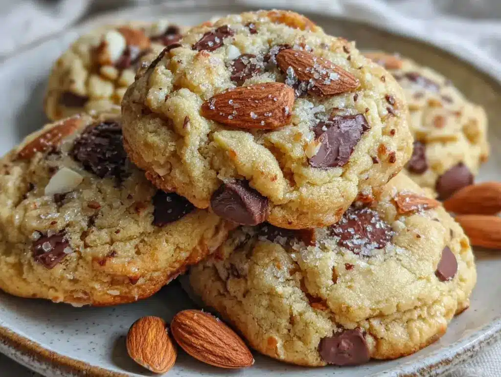 chewy almond butter cookies - featured image