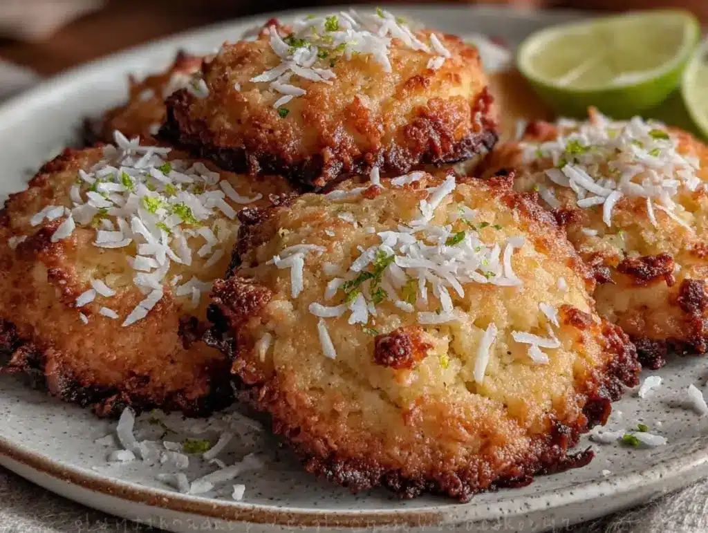 chewy coconut lime cookies - featured image