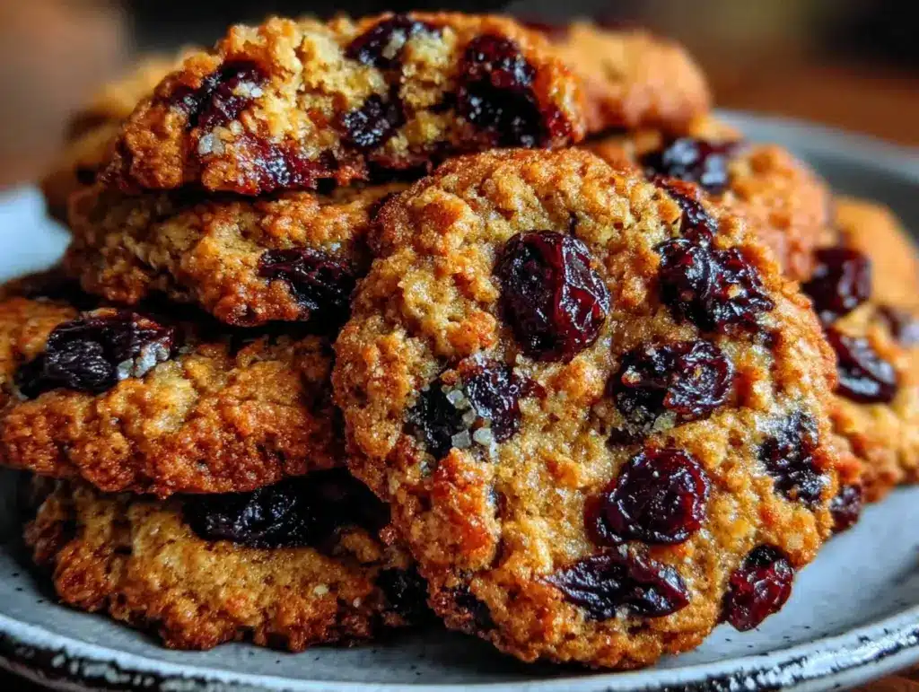 chewy oatmeal raisin cookies - featured image