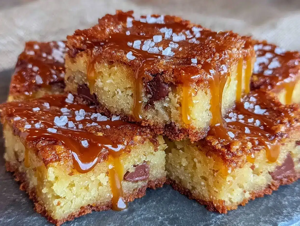 Chewy Salted Caramel Cookie Bars: 5pm Easy Dessert 4 chewy salted caramel cookie bars preparation steps