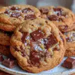 chewy toffee chocolate chip cookies - featured image
