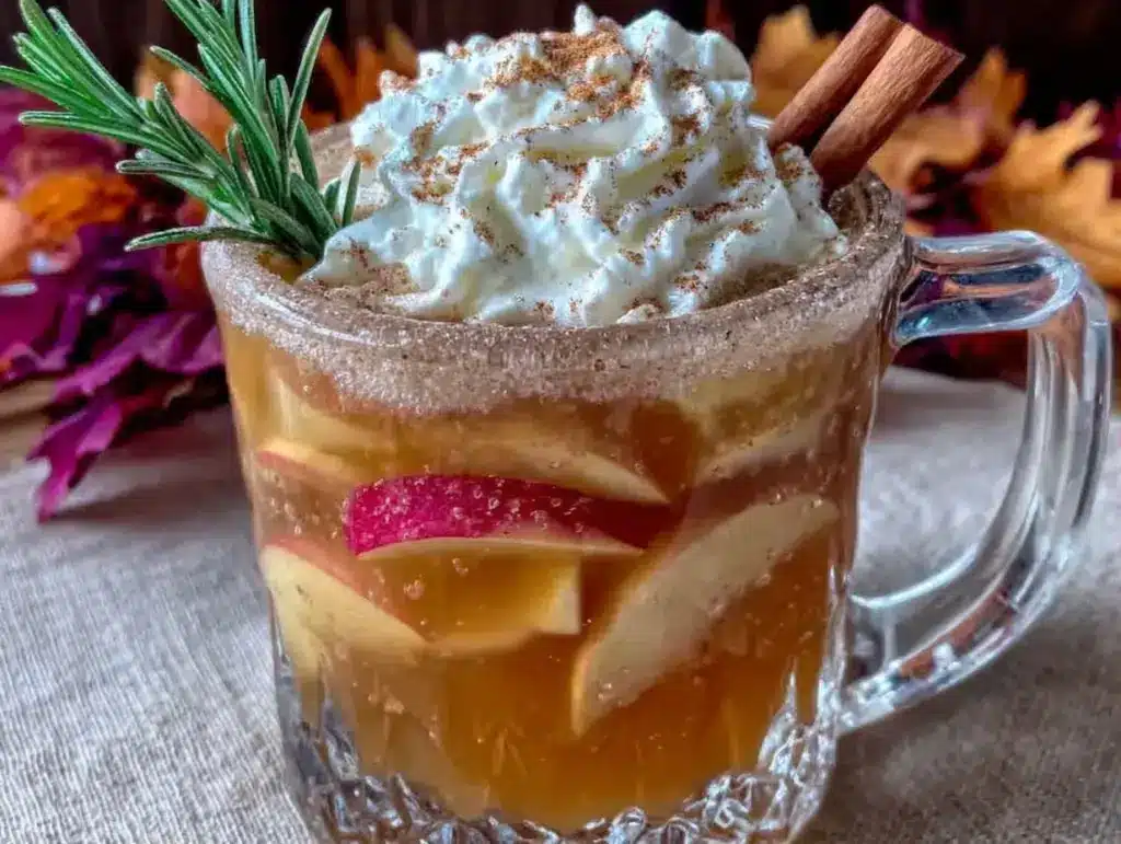 cinnamon apple cider mocktail - featured image