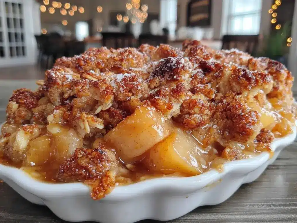 classic pear crisp with oats - featured image
