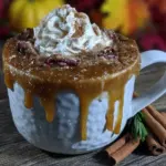 cozy fall caramel pumpkin hot chocolate - featured image