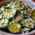 creamy cucumber salad with dill - featured image