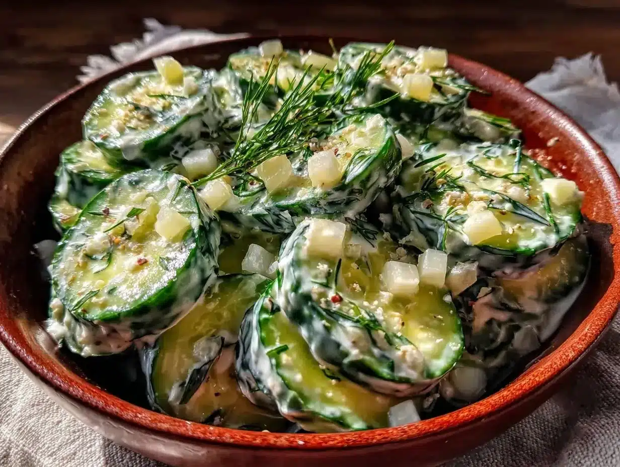 Creamy Cucumber Salad with Dill: Easy Gluten-Free Side 4 creamy cucumber salad with dill preparation steps