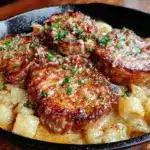 creamy garlic parmesan pork chops - featured image