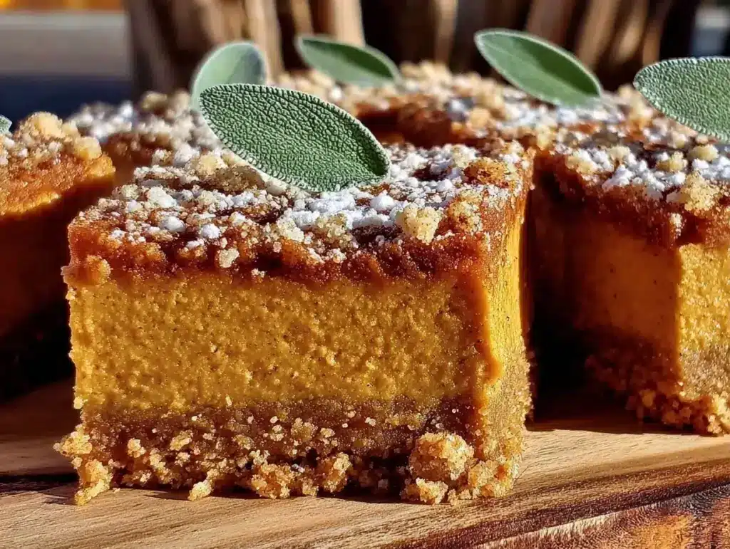 creamy pumpkin cheesecake bars - featured image