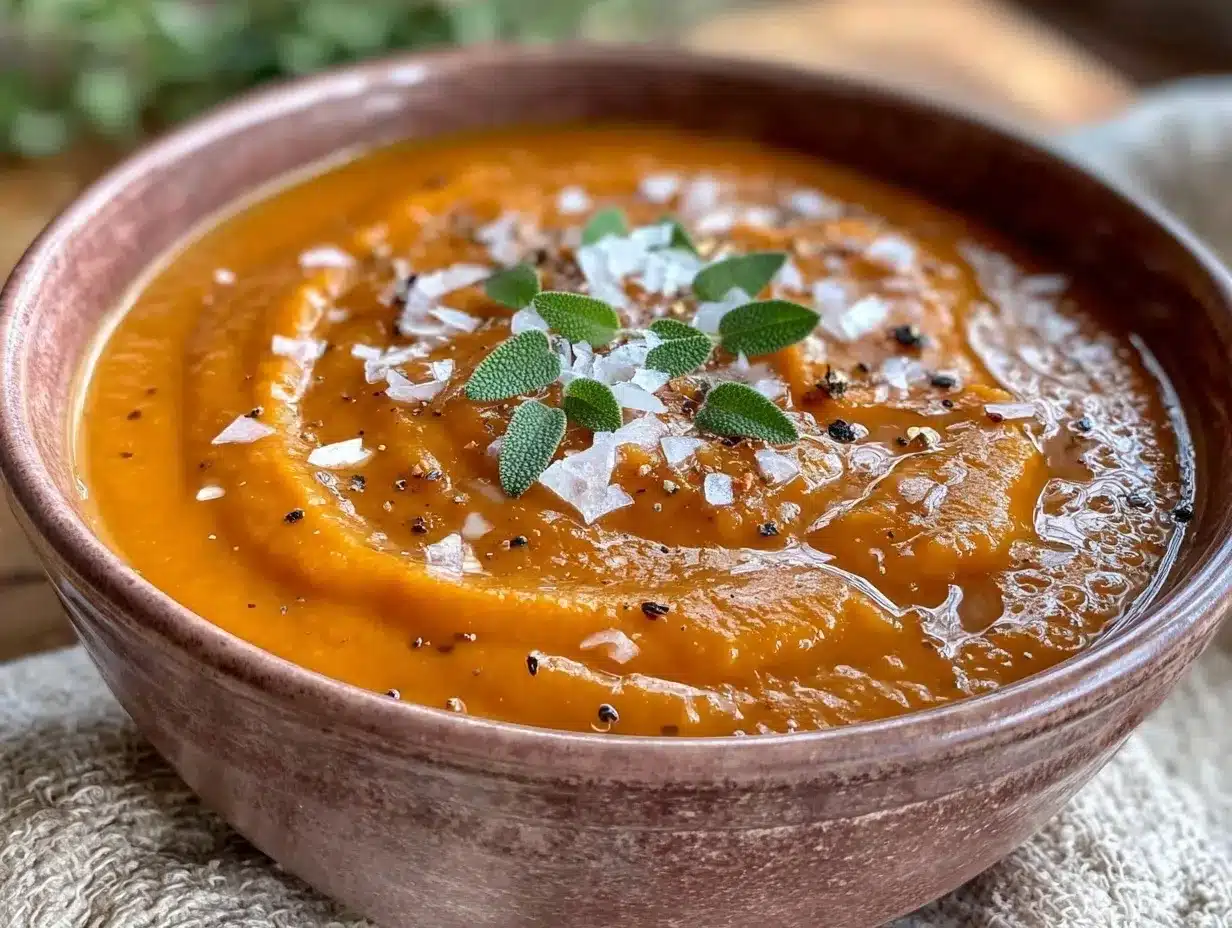 Creamy Roasted Butternut Squash Soup: Best Easy Vegan Recipe 4 creamy roasted butternut squash soup with sage preparation steps