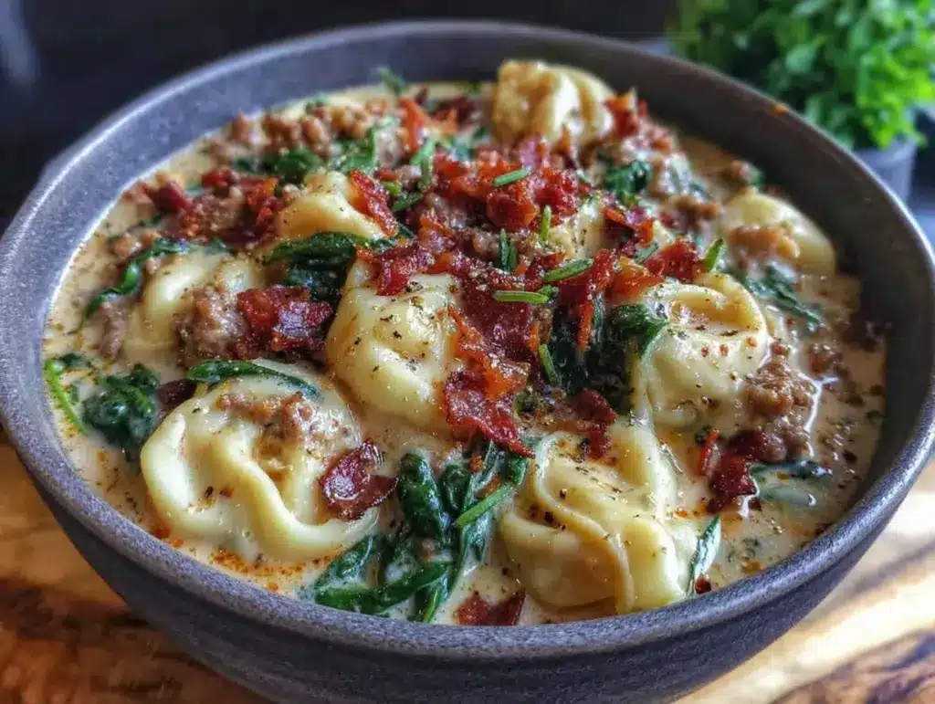 creamy tortellini soup - featured image