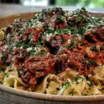 easy beef stroganoff - featured image